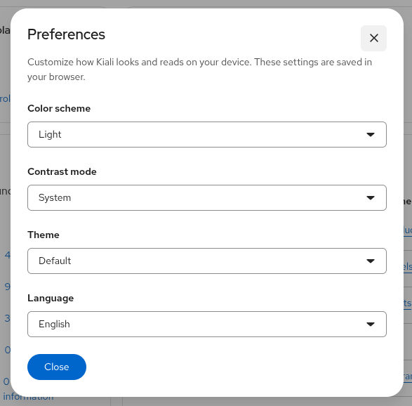 Preferences appearance settings Preferences appearance settings
