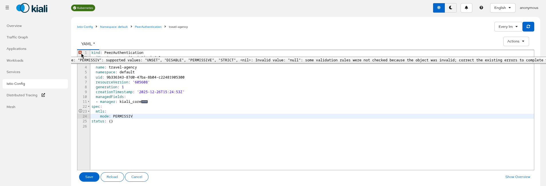 Validation supporting mTLS configuration Validation supporting mTLS configuration